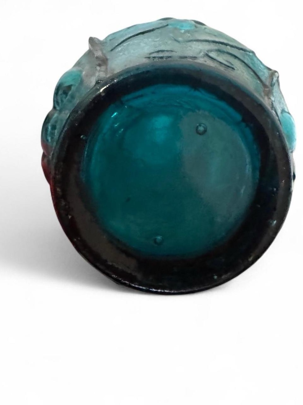 Vintage teal glass genie bottle Decatur’s - Picture 5 of 5